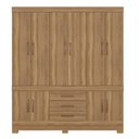 Ver imagem 5 de Conjunto Guarda Roupa Casal Atlas para Quarto 10 Portas Bater 7 Gavetas MDP Amêndola