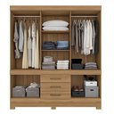 Ver imagem 3 de Conjunto Guarda Roupa Casal Atlas para Quarto 10 Portas Bater 7 Gavetas MDP Amêndola