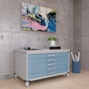 Ver imagem 1 de Mapoteca Mont 5 Gavetas 71,3cm x 120,4cm Aço Cinza/Azul Delrei