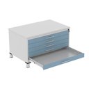 Ver imagem 4 de Mapoteca Mont 5 Gavetas 71,3cm x 120,4cm Aço Cinza/Azul Delrei