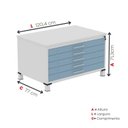 Ver imagem 3 de Mapoteca Mont 5 Gavetas 71,3cm x 120,4cm Aço Cinza/Azul Delrei