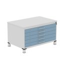 Ver imagem 2 de Mapoteca Mont 5 Gavetas 71,3cm x 120,4cm Aço Cinza/Azul Delrei