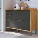 Ver imagem 2 de Balcão de Cozinha 120 Cm Syrah 2 Portas 3 Gavetas 100% Mdf Amêndoa/chumbo - Rio Doce