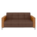 Ver imagem 5 de Sofá Living Decorativo Houston 2 Lugares 200cm Pés em Metal Veludo/ Pu Marrom/ Caramelo G33 - Gran B