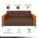 Ver imagem 3 de Sofá Living Decorativo Houston 2 Lugares 200cm Pés em Metal Veludo/ Pu Marrom/ Caramelo G33 - Gran B