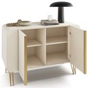 Ver imagem 6 de Aparador Buffet para Sala de Jantar 2 Portas Orgânico Pozzi B01 Off White - Lyam Decor