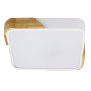 Ver imagem 4 de Plafon Quadrado Branco com Detalhe Estilo Madeira 30cm Led 20w 3 em 1 Bivolt