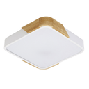 Ver imagem 1 de Plafon Quadrado Branco com Detalhe Estilo Madeira 30cm Led 20w 3 em 1 Bivolt