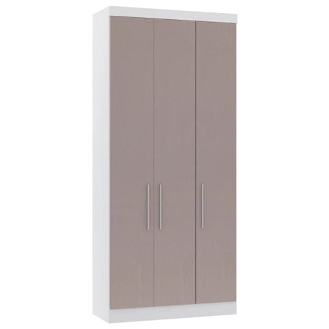 Guarda Roupa Modulado 102cm com 3 Portas Taiga Branco/cinnamon L01 - Mpozenato