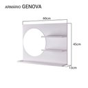 Ver imagem 3 de Espelho Redondo para Banheiro com Prateleiras Genova Branco 60 x 45cm