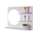 Ver imagem 1 de Espelho Redondo para Banheiro com Prateleiras Genova Branco 60 x 45cm