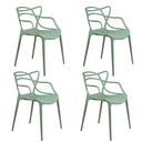 Ver imagem 1 de Kit 4 Cadeiras Alegra Polipropileno Mesa Jantar Cozinha Varanda Jardim Piscina Escritório - Verde