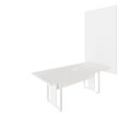 Ver imagem 3 de Mesa Reunião Industrial 200cm com Caixa Tomadas Painel TV Branco F5 Office