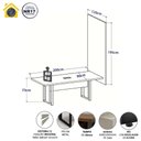 Ver imagem 5 de Mesa Reunião Industrial 200cm com Caixa Tomadas Painel TV Branco F5 Office