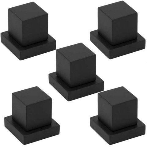 Kit 5 Acabamentos Registro Preto Quadrado ½ ou ¾ 100% Metal