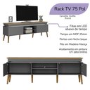 Ver imagem 5 de Rack para Tv 75 Polegadas 2 Portas 180 Cm 4378 Carvalho Grafite Arly
