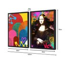 Ver imagem 4 de Kit 2 Quadros Decorativos Moderno Abstrato Monalisa Colorido