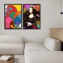 Ver imagem 3 de Kit 2 Quadros Decorativos Moderno Abstrato Monalisa Colorido