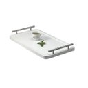 Ver imagem 4 de Bandeja Decorativa Cantinho do Café Servir Alças Bar 46x26:aço Escovado/branco