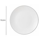 Ver imagem 3 de Prato Sobremesa Porcelana Branco Legacy Silver L'Hermitage 19,2cm Pratinho Borda Prata Avulso