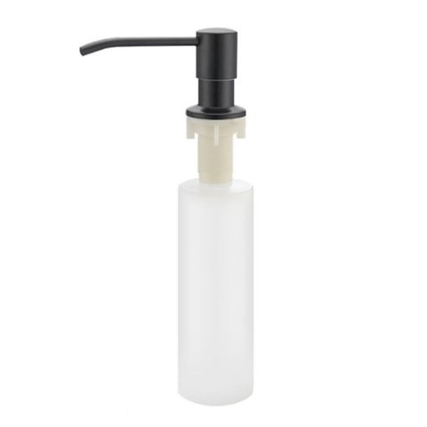 Dispenser Detergente Sabonete Liquido Embutir 350ml Inox 304 Preto Fosco