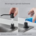 Ver imagem 3 de Dispenser Detergente Sabonete Liquido Embutir 350ml Inox 304 Preto Fosco