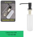 Ver imagem 2 de Dispenser Detergente Sabonete Liquido Embutir 350ml Inox 304 Preto Fosco