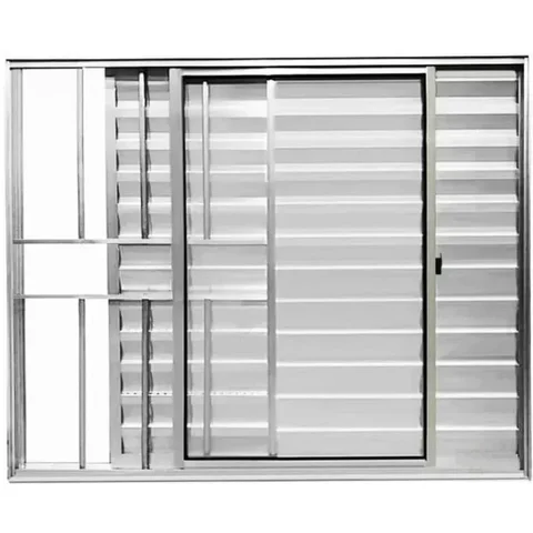 Janela de Aluminio Veneziana 3 Folhas com Grade Linha Leve:1,00 X 1,20/brilhante