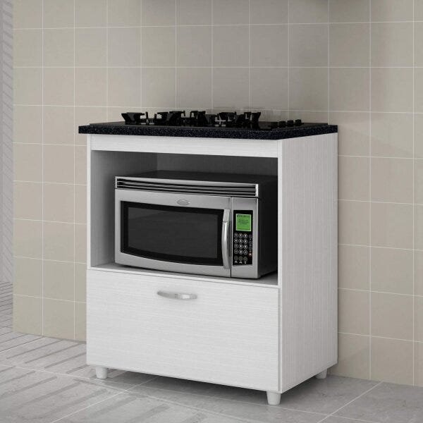 Armário Cooktop 1 Porta Basculante Nicho Microondas 406 Móveis