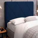 Ver imagem 3 de Cabeceira Cama Box Casal Mel 140cm com Frame Suede Azul Marinho - Desk Design