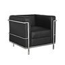 Poltrono Le Corbusier Premium em Couro Sintetico Preto - 1