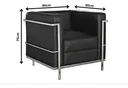 Ver imagem 2 de Poltrono Le Corbusier Premium em Couro Sintetico Preto