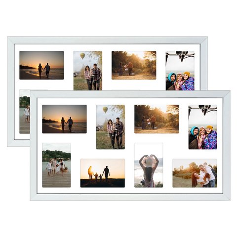 Kit 2 Multifoto 16 Fotos 10x15 Porta Retrato de Parede 30x60