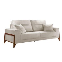 Sofá 4 Lugares Living M-130 Veludo Martins Creme - 1