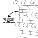 Ver imagem 4 de Escorredor de Copo de Parede 12 Lugares Aço Cromado Prime - Araminas