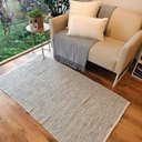Ver imagem 1 de Tapete Artesanal Algodão Beira Cama Slim Cinza Mesclado 80 x 150