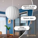 Ver imagem 3 de 2 Pendente Bubble Esfera 50 Cm Acienda Tecido Seda Tec14