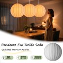 Ver imagem 2 de 2 Pendente Bubble Esfera 50 Cm Acienda Tecido Seda Tec14