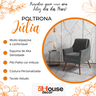 Poltrona Decorativa Júlia Tecido Veludo:AZUL - 5