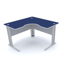 MESA EM L P/ ESCRITÓRIO 120X120 PANDIN MAXXI - AZUL/CINZA ETP1212 - 1