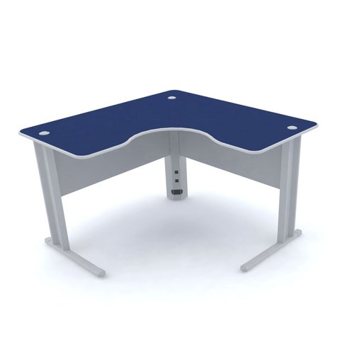MESA EM L P/ ESCRITÓRIO 120X120 PANDIN MAXXI - AZUL/CINZA ETP1212