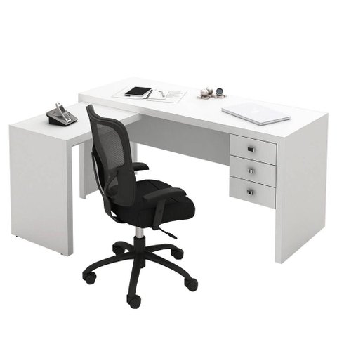Mesa de Escritório Me 4106 - Tecno Mobili - Branco Bp