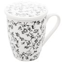 Ver imagem 7 de Caneca de Porcelana com Tampa e Filtro Lyor Xícara de Chá 310ml Super White Tiny Flowers