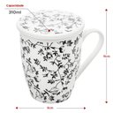 Ver imagem 4 de Caneca de Porcelana com Tampa e Filtro Lyor Xícara de Chá 310ml Super White Tiny Flowers