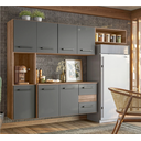 Ver imagem 1 de Cozinha Suspensa Juliete 7 Portas 2 Gavetas Carvalho Nature/chumbo Nicioli