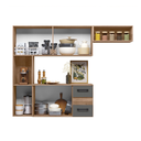 Ver imagem 3 de Cozinha Suspensa Juliete 7 Portas 2 Gavetas Carvalho Nature/chumbo Nicioli