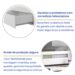 Beliche Infantil com Escrivaninha 2 Gavetas MDF - 5