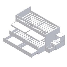 Beliche Infantil com Escrivaninha 2 Gavetas MDF - 12
