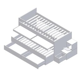 Beliche Infantil com Escrivaninha 2 Gavetas MDF - 12