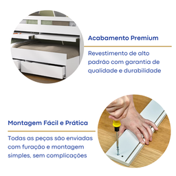 Beliche Infantil com Escrivaninha 2 Gavetas MDF - 7